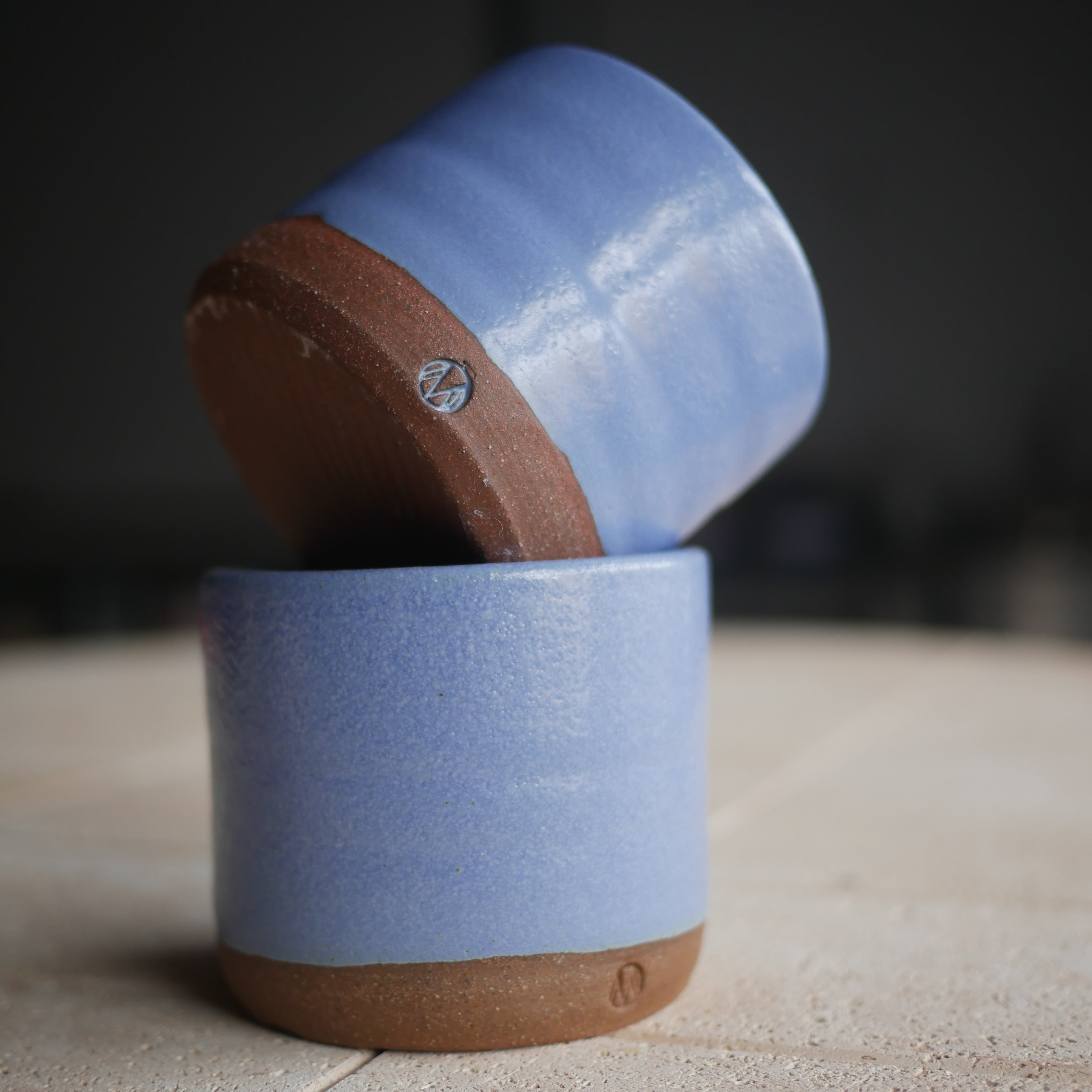 12oz Peri Winkle Blue handless mug