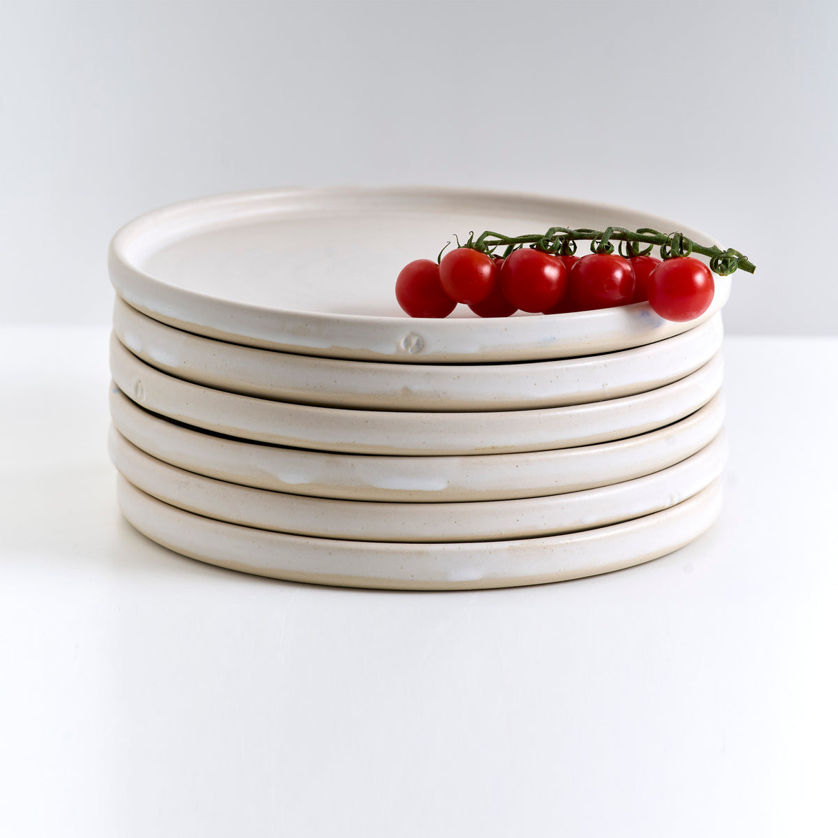 Straight Sided Satin White Plate: Large