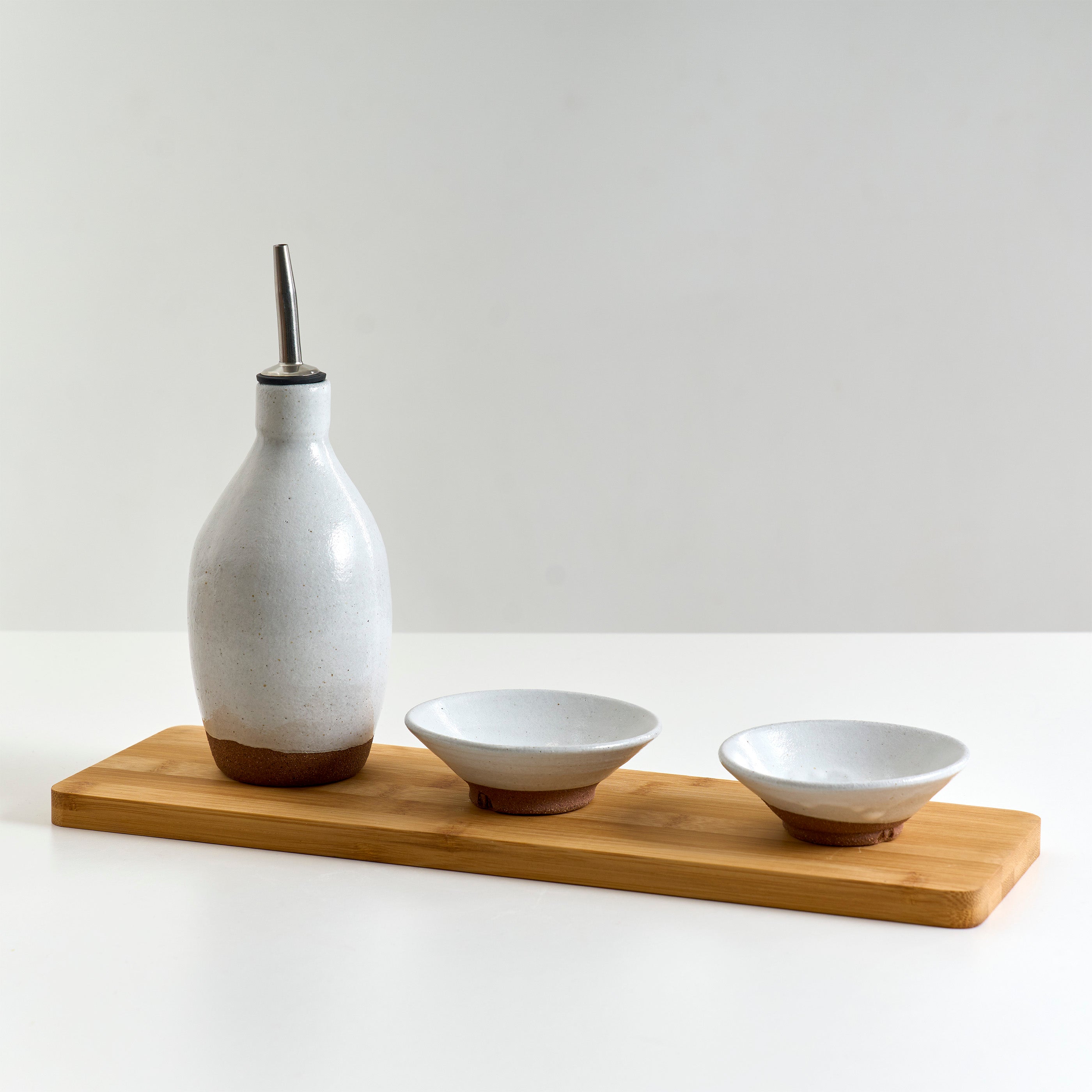 Ceramic Oil Pourer And Dip Dish Set