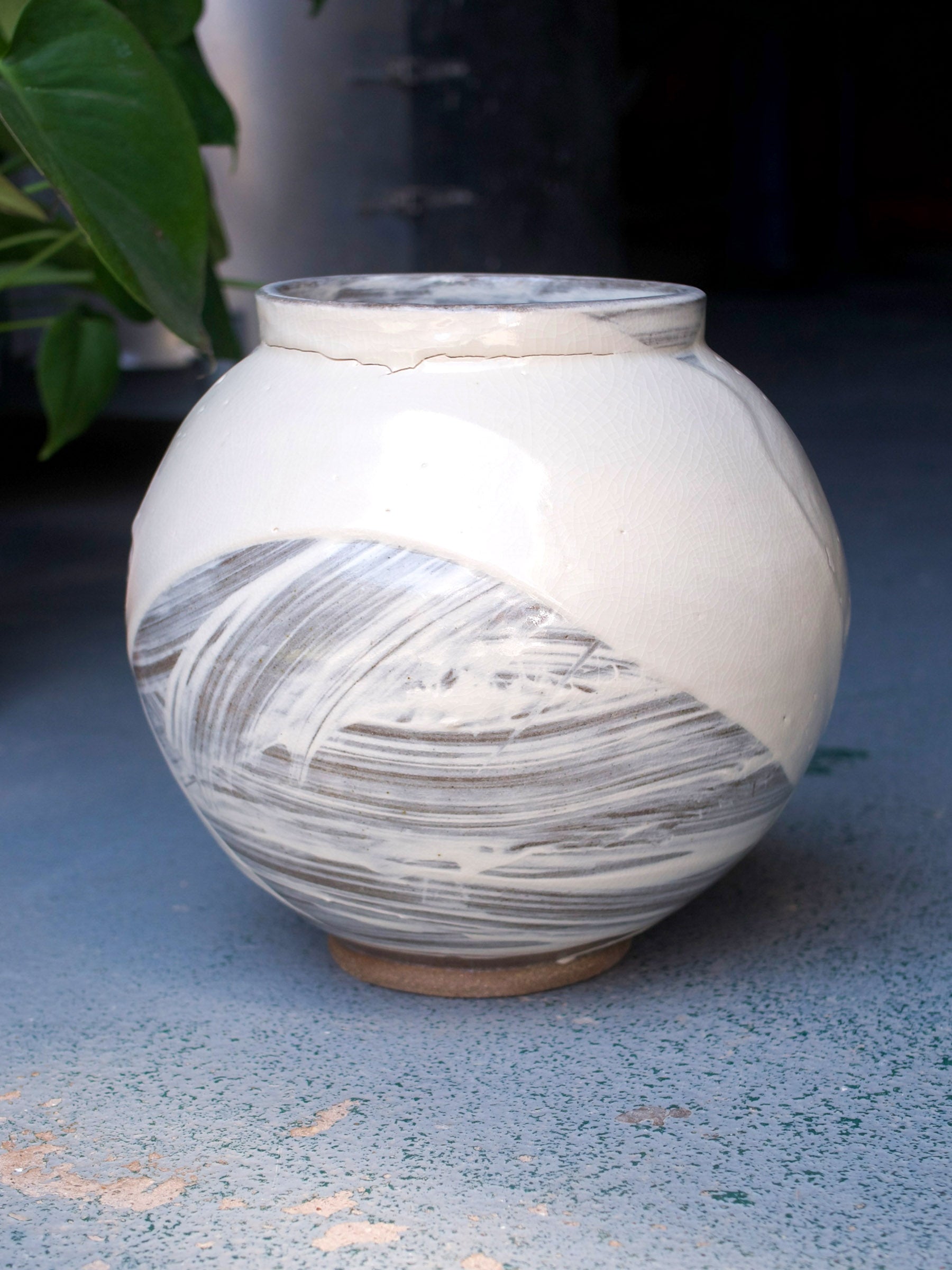 Moon Jar: Slip Decorated