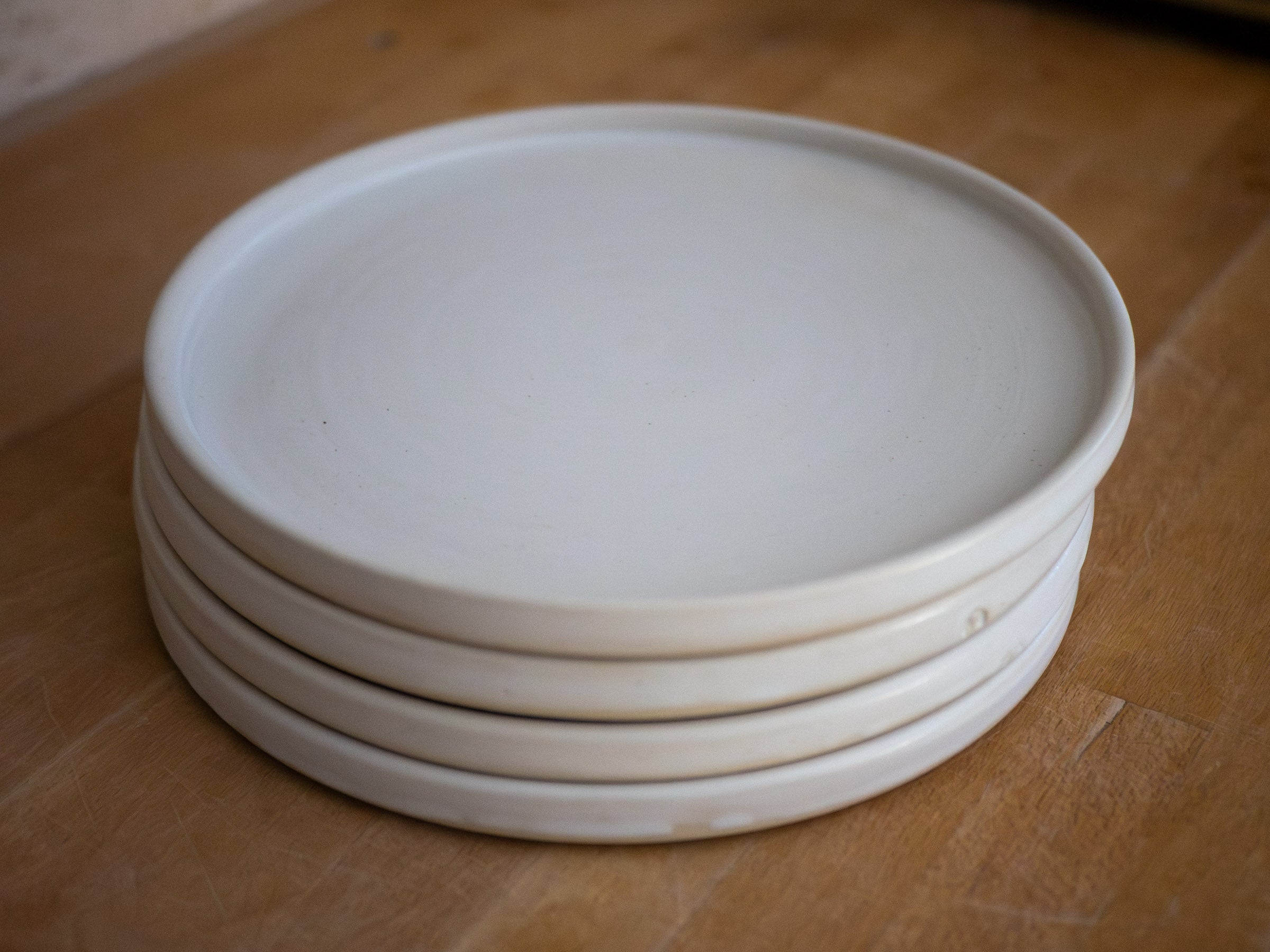 Straight Sided Satin White Plate: Large