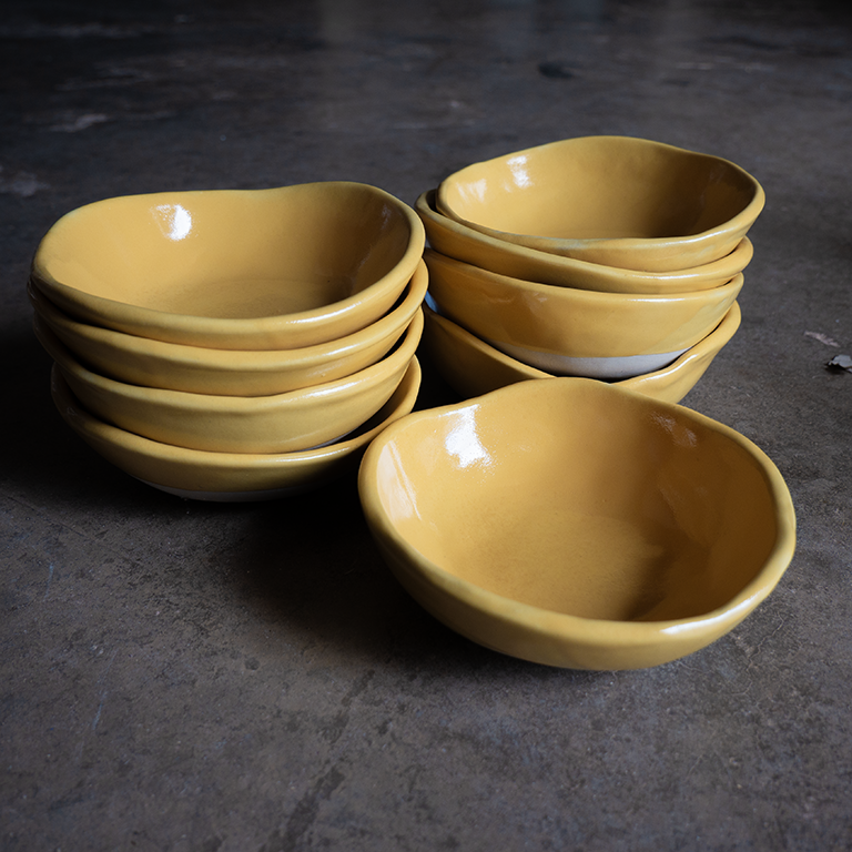 Small Press Moulded Bowl (Mustard Yellow)