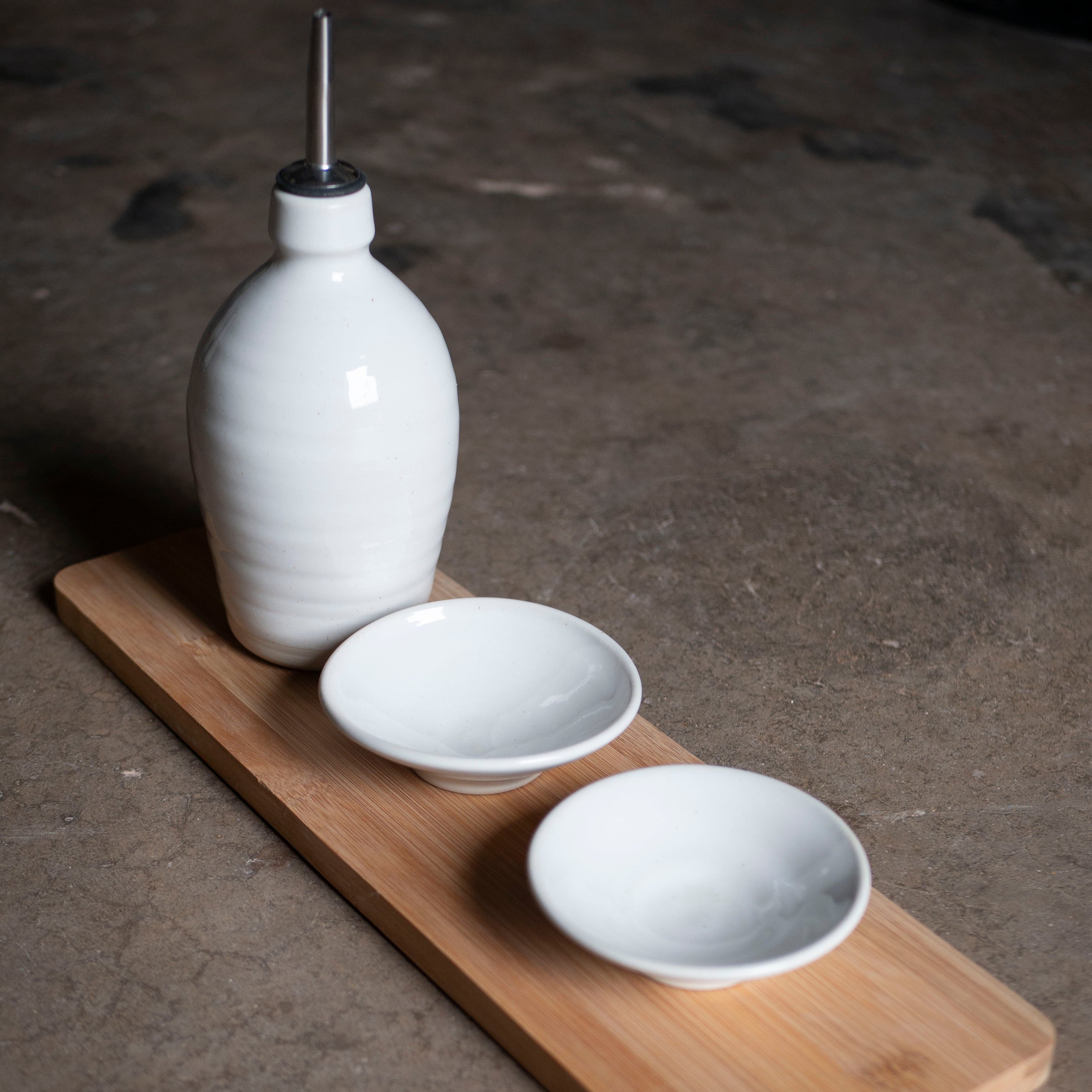 Ceramic Oil Pourer And Dip Dish Set