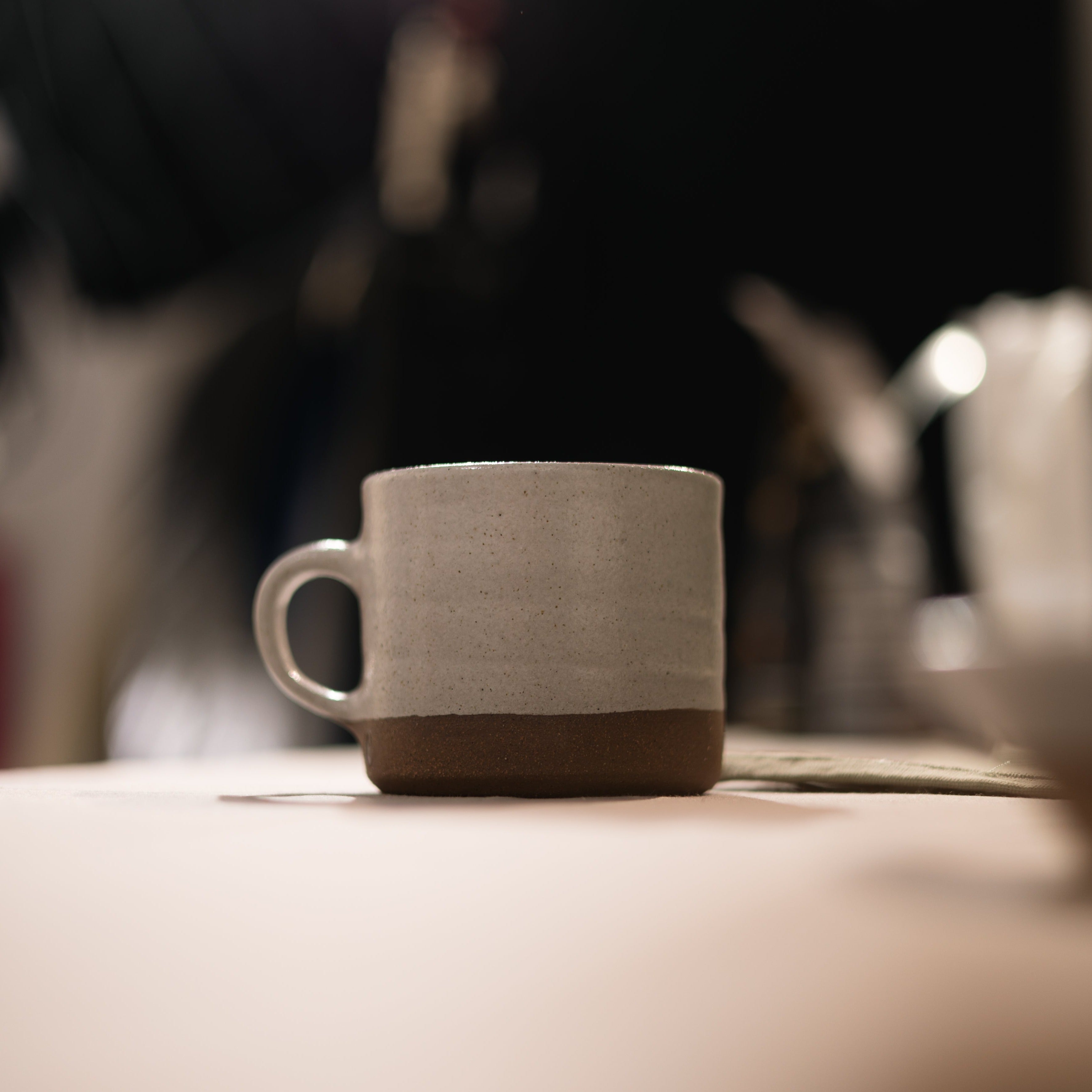 12oz hand made terracotta mug glazed in a white glaze, handmade mug, handmade ceramic mug