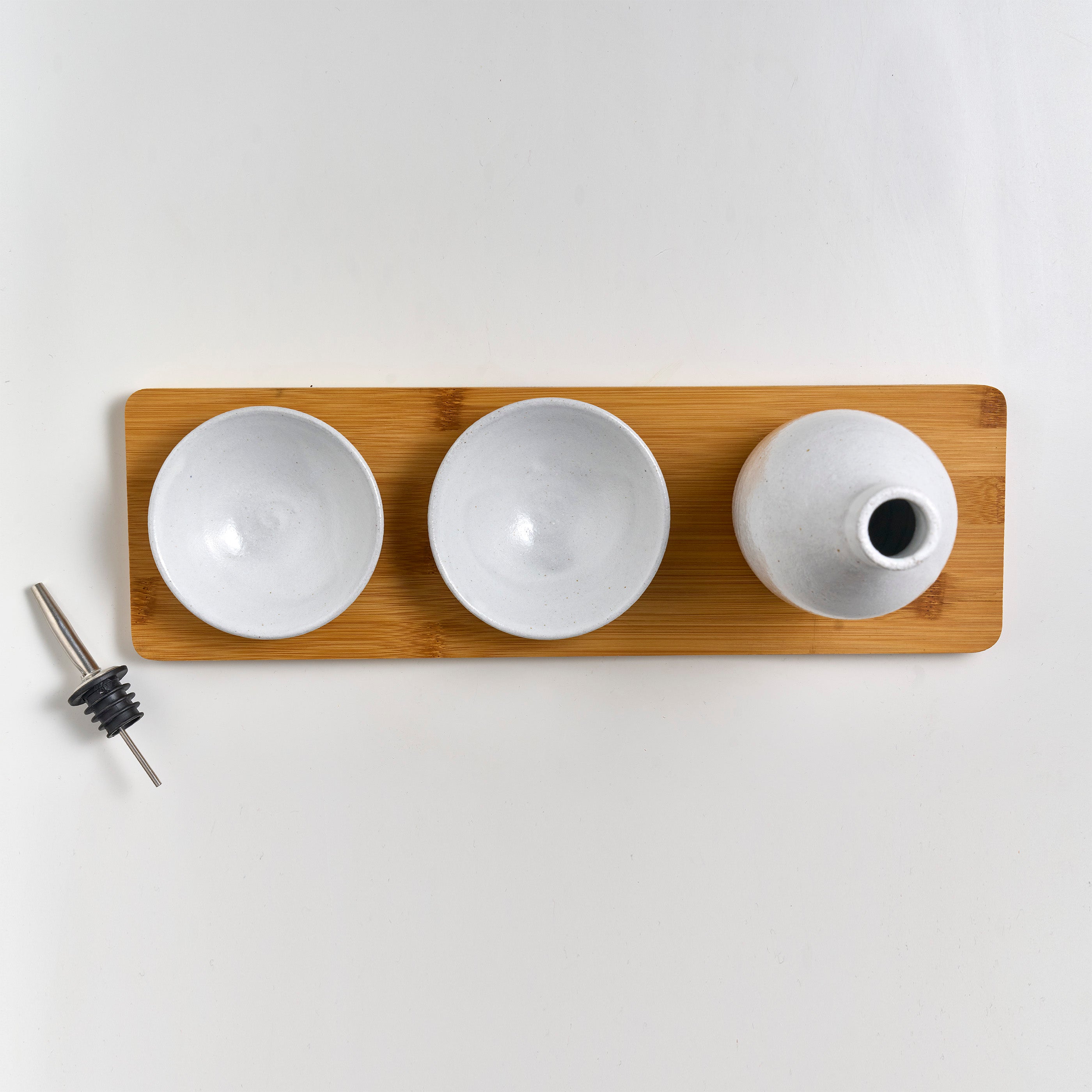 Ceramic Oil Pourer And Dip Dish Set