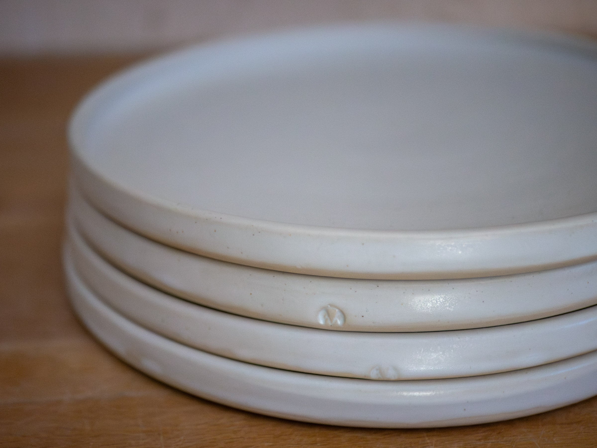 Straight Sided Satin White Plate: Large