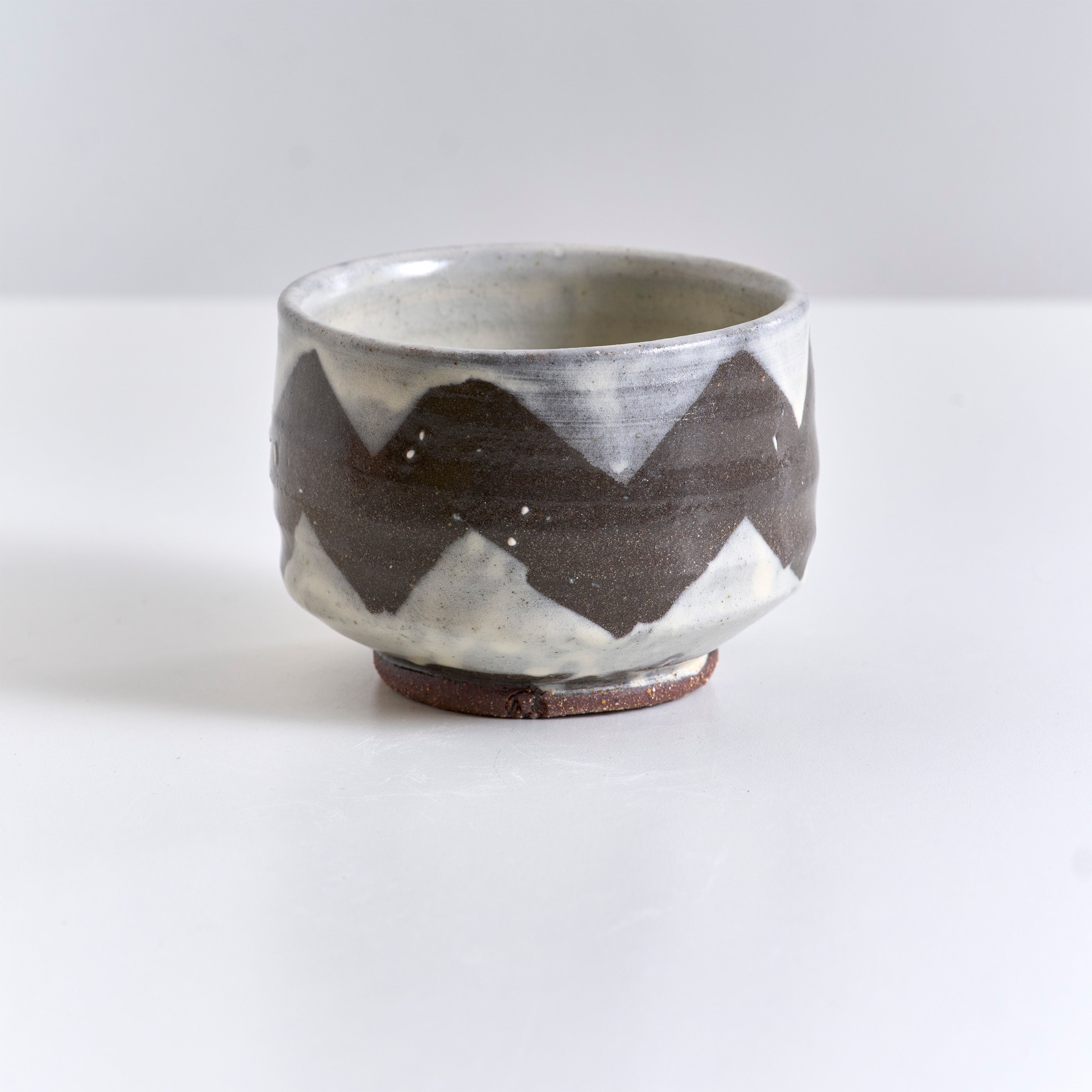 Tea Bowl / Chawan - Slip Decorated Terracotta